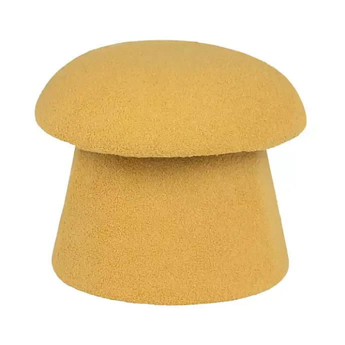 Discount Kirklands Home Spice Boucle Mushroom Storage Ottoman Yellow