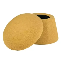 Discount Kirklands Home Spice Boucle Mushroom Storage Ottoman Yellow