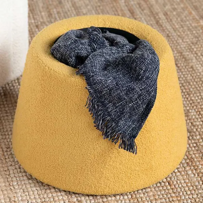 Discount Kirklands Home Spice Boucle Mushroom Storage Ottoman Yellow