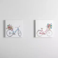 Clearance Kirklands Home Spring Bicycles Canvas Art Prints, Set of 2
