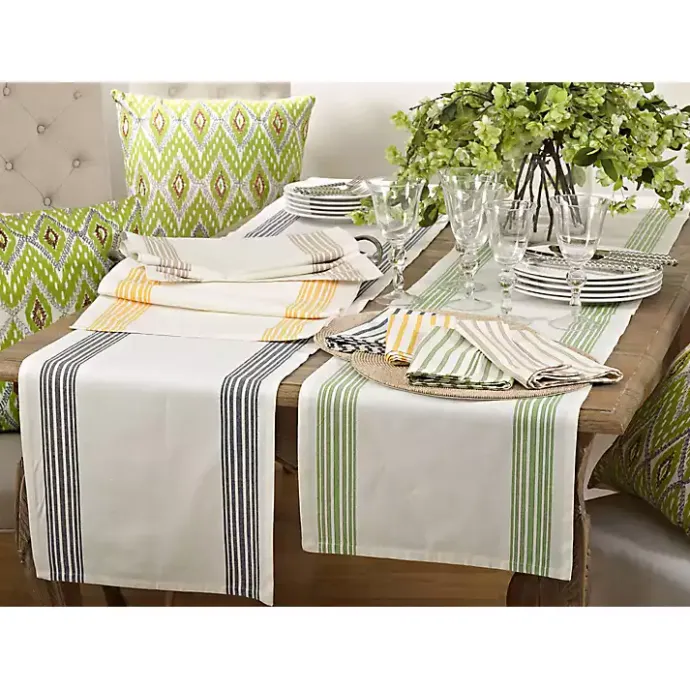 Sale Kirklands Home Spring Green Striped Border Table Runner