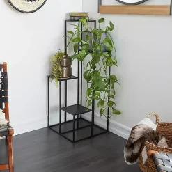 Discount Kirklands Home Square Iron Frame 4-Tier Plant Stand Black