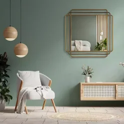 Best Kirklands Home Square Shayan Bronze Metal Wall Mirror