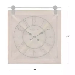 Discount Kirklands Home Square Wood Barn Door Wall Clock Brown