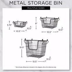 Hot Kirklands Home Stackable Wire Kitchen Basket, 8 in. Black