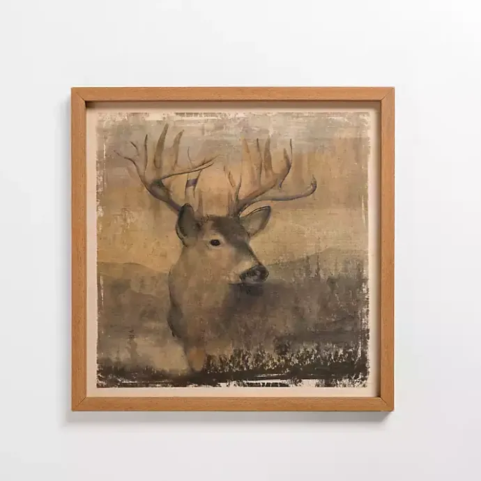Discount Kirklands Home Stag Cabin Friend Framed Art Print Brown