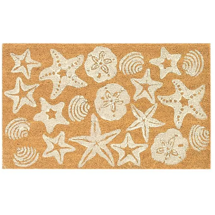 New Kirklands Home Starfish and Sand Dollars Coir Doormat