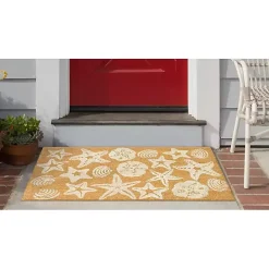 New Kirklands Home Starfish and Sand Dollars Coir Doormat