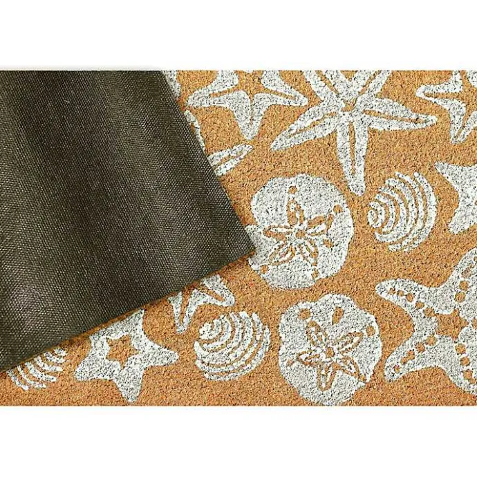New Kirklands Home Starfish and Sand Dollars Coir Doormat