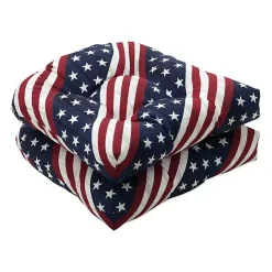 Clearance Kirklands Home Stars & Stripes Tufted Outdoor Cushions, Set of 2