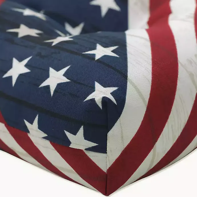 New Kirklands Home Stars & Stripes Tufted Outdoor Bench Cushion