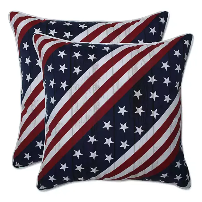 Clearance Kirklands Home Stars and Stripes Outdoor Throw Pillows, Set of 2