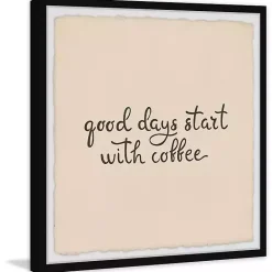 Clearance Kirklands Home Start with Coffee Framed Wall Plaque