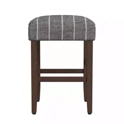 Online Kirklands Home Steel Blue and White Striped Backless Stool