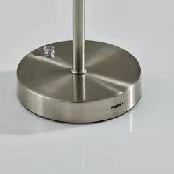 Outlet Kirklands Home Steel Metal Disc Frosted Light Cordless Table Lamp Silver