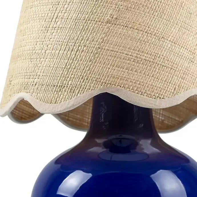 Clearance Kirklands Home Stella Diminuta Table Lamp with Woven Shade Blue