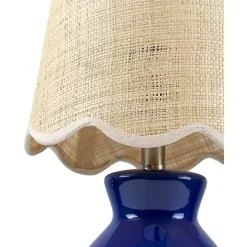 Discount Kirklands Home Stella Mini Table Lamp with Woven Shade Blue