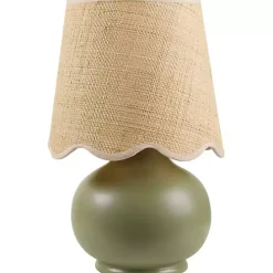New Kirklands Home Stella Diminuta Table Lamp with Woven Shade Green