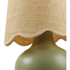 New Kirklands Home Stella Diminuta Table Lamp with Woven Shade Green