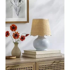 Outlet Kirklands Home Stella Light Diminuta Woven Shade Table Lamp Blue
