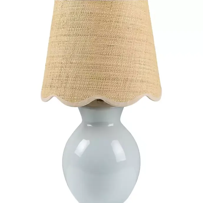New Kirklands Home Stella Light Mini Table Lamp with Woven Shade Blue