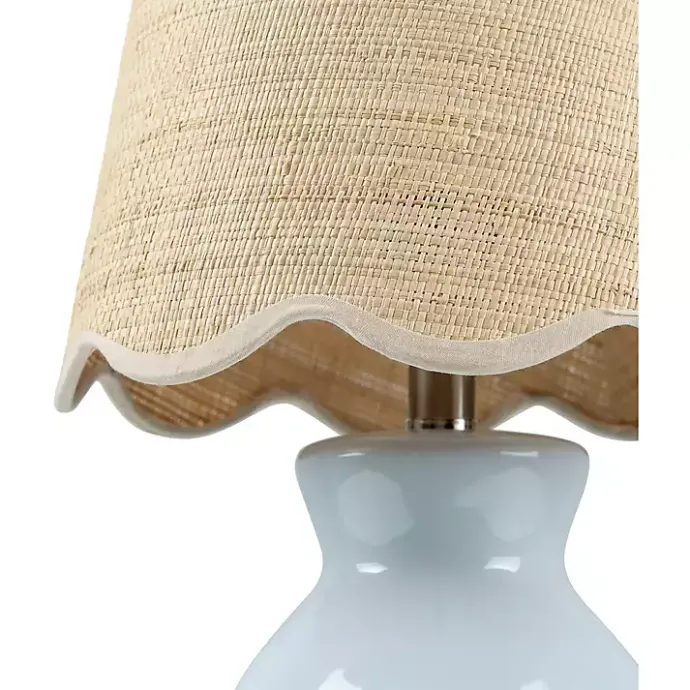New Kirklands Home Stella Light Mini Table Lamp with Woven Shade Blue