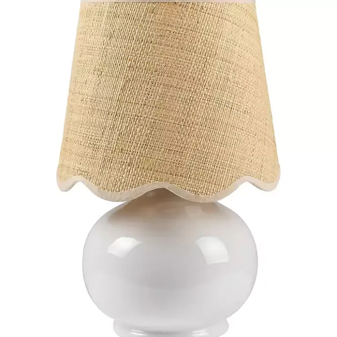 New Kirklands Home Stella Diminuta Table Lamp with Woven Shade White