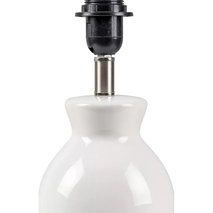 Kirklands Home Stella Mini Table Lamp with Woven Shade White