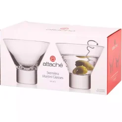 Discount Kirklands Home Stemless Martini Glasses, Set of 2 Clear
