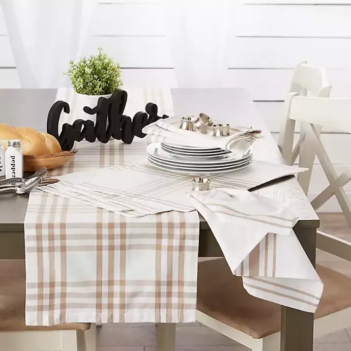 Clearance Kirklands Home Stone Farmhouse Plaid Placemats, Set of 6 Tan