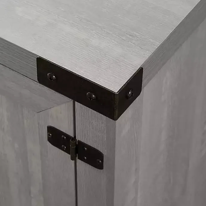 New Kirklands Home Stone Barn Door TV Stand Gray