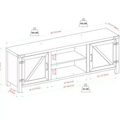 New Kirklands Home Stone Barn Door TV Stand Gray