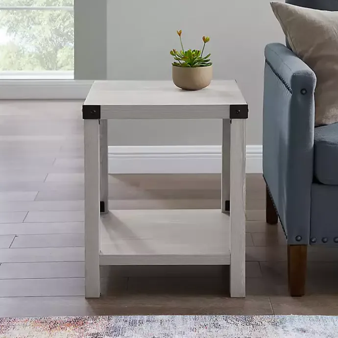 Hot Kirklands Home Stone Rustic Wood Accent Table Gray