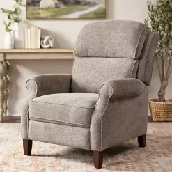 Online Kirklands Home Stone Handwoven Upholstered Recliner Brown