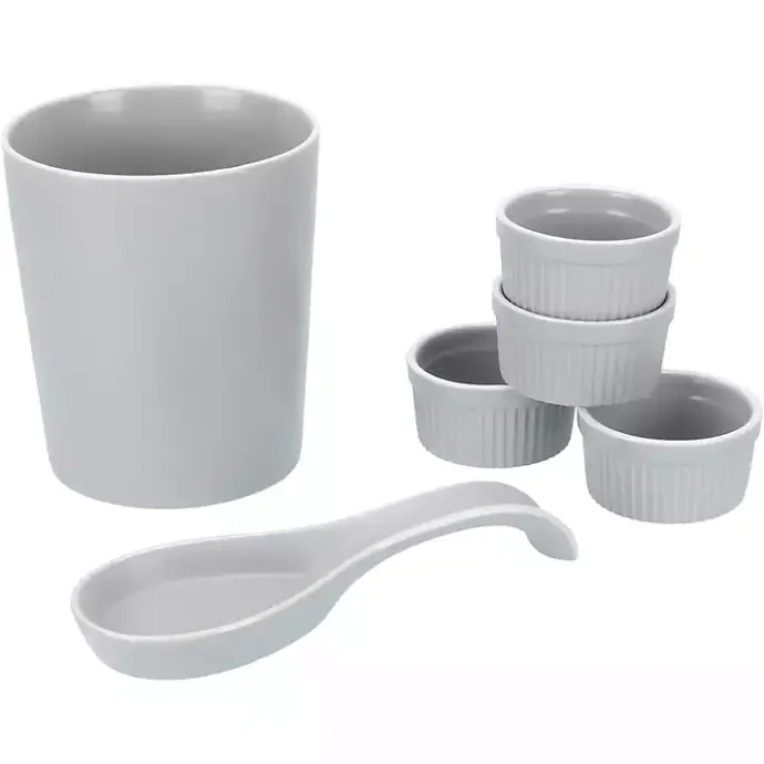 Hot Kirklands Home Stone Katy 6-pc. Kitchen Accessories Set Gray