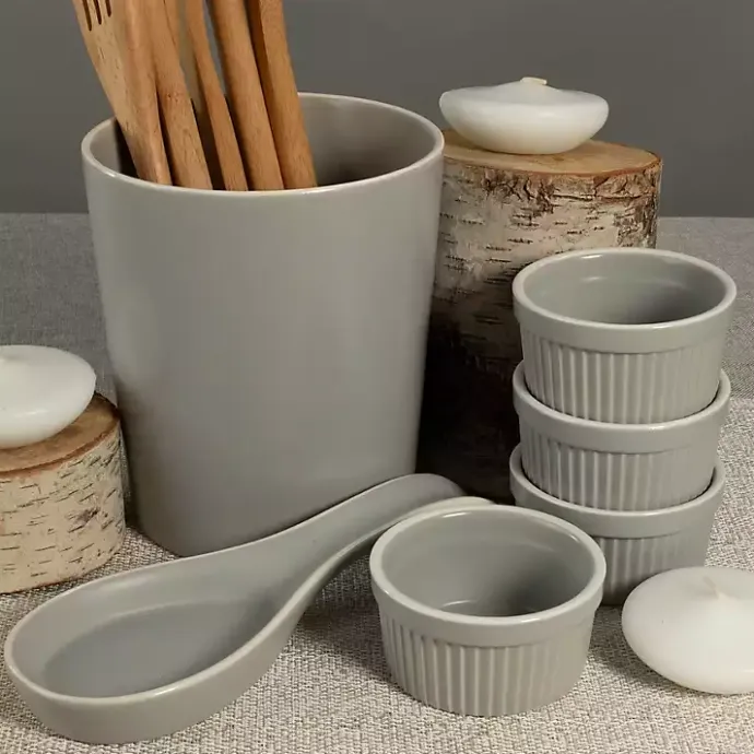 Hot Kirklands Home Stone Katy 6-pc. Kitchen Accessories Set Gray