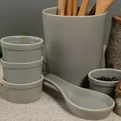 Hot Kirklands Home Stone Katy 6-pc. Kitchen Accessories Set Gray