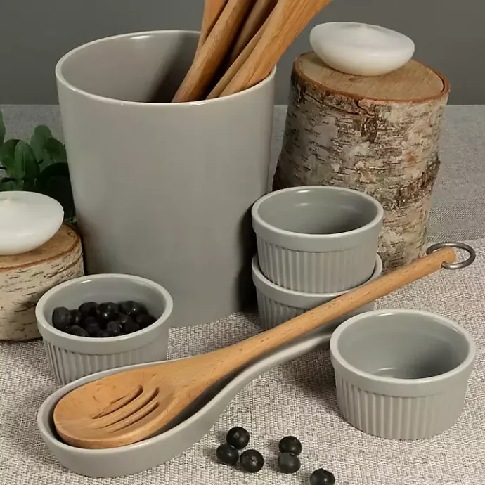 Hot Kirklands Home Stone Katy 6-pc. Kitchen Accessories Set Gray