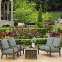 Online Kirklands Home Stone Leala Texture Outdoor Deep Seat Cushions Gray