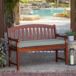 Online Kirklands Home Stone Leala Texture Outdoor Bench Cushion Gray