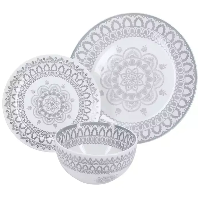 Discount Kirklands Home Stone Lila Patterned 12-pc. Dinnerware Set