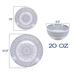 Discount Kirklands Home Stone Lila Patterned 12-pc. Dinnerware Set