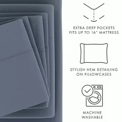 Discount Kirklands Home Stone Ultra Soft 6-pc. Full Sheet Set Gray