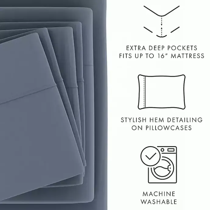 Discount Kirklands Home Stone Ultra Soft 6-pc. Full Sheet Set Gray