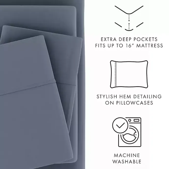 Discount Kirklands Home Stone Ultra Soft 3-pc. Twin XL Sheet Set Gray