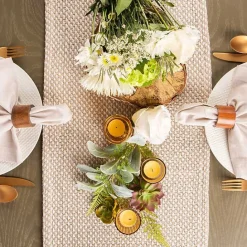 New Kirklands Home Stone Woven Table Runner, 72 in. Tan