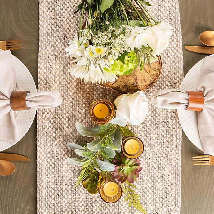 New Kirklands Home Stone Woven Table Runner, 72 in. Tan