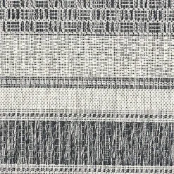 Best Kirklands Home Stripe Weave Sun Shower Outdoor Area Rug, 7x9 Gray