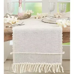 Clearance Kirklands Home Striped Chunky Fringe Table Runner