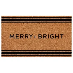 Hot Kirklands Home Striped Merry + Bright Coir Doormat